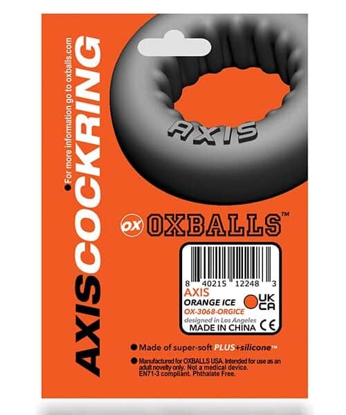 Oxballs Axis Rib Griphold Cockring - Clear Ice