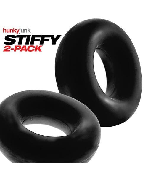 Hunky Junk Stiffy 2 Pack Cockrings - Tar Ice