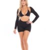 Pink Lipstick Knock Out 2 pc Play Suit Black O/S