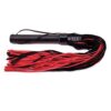 Rouge Suede Flogger w/Leather Handle - Black/Red