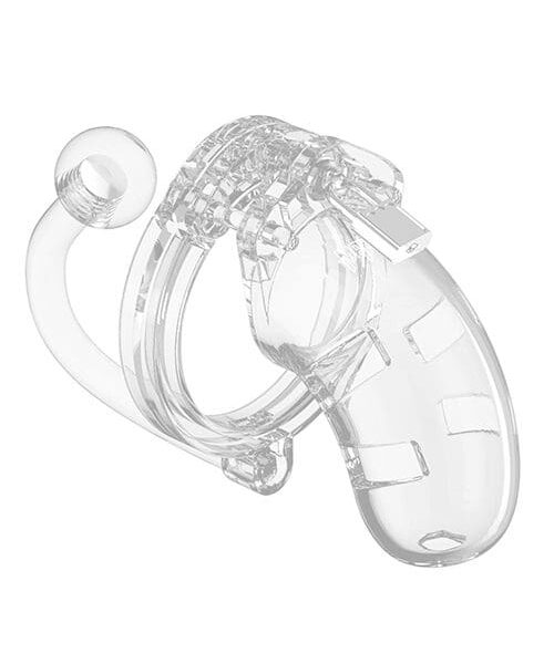 Shots Man Cage Chastity 3.5" Cock Cage w/Plug Model 10 - Clear