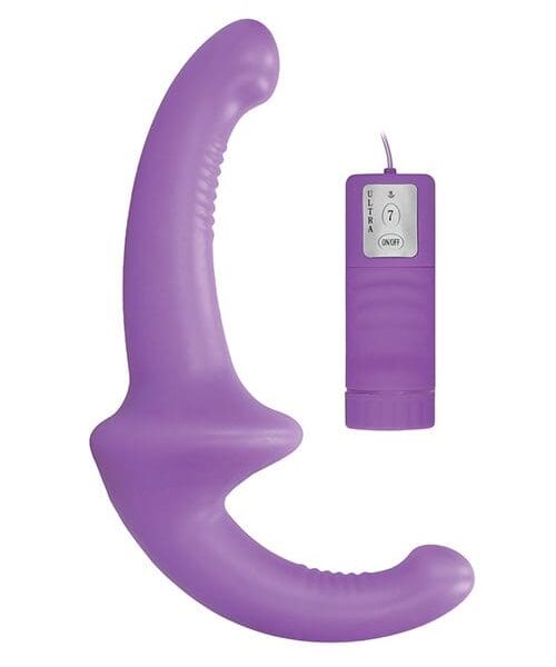 Shots Ouch Vibrating Silicone Strapless Strap On w/Controller - Purple