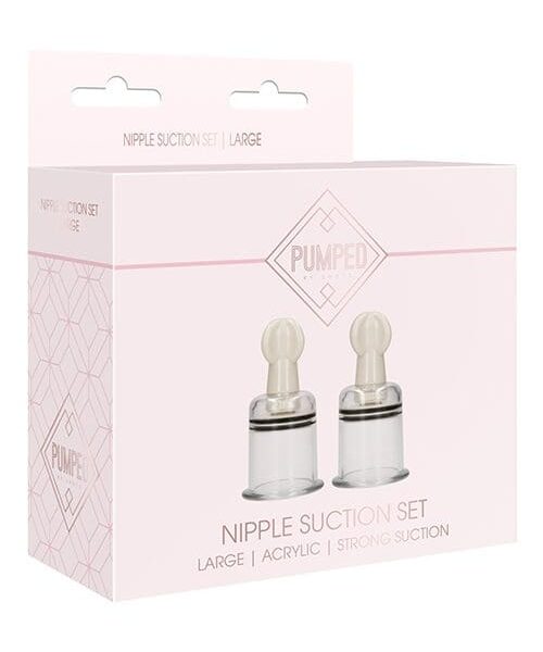 Shots Pumped Nipple Suctions Set - Large Clear