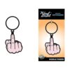 Wood Rocket Middle Finger Keychain - Pink