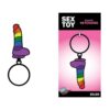 Wood Rocket Pride Dildo Keychain - Rainbow