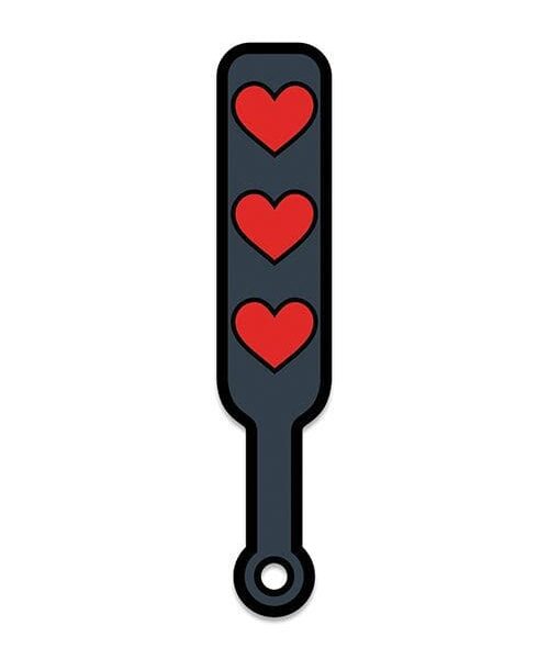 Wood Rocket Sex Toy Hearts Paddle Pin - Black/Red