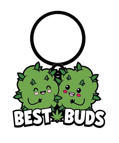 Wood Rocket Weed Best Buds Keychain - Green