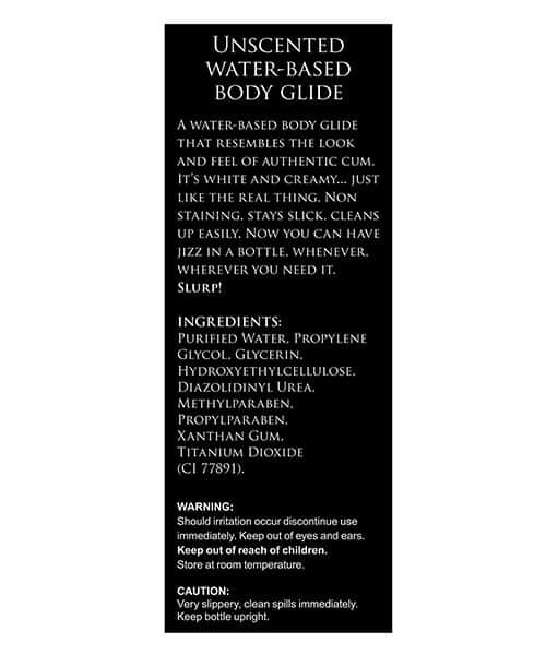 Master Series Unscented Jizz Water Based Body Glide - 34oz